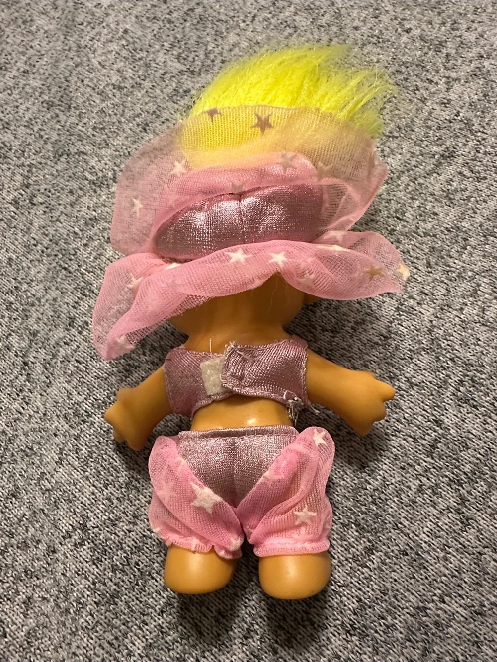 Russ Yellow Hair Pink Outfit Troll Doll with Belly Gem